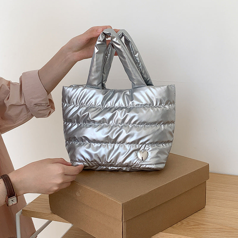 Wholesale Silver autumn and winter casual cotton clothes handbags